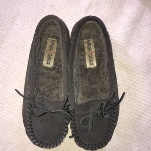 Gray Minnetonka Booties